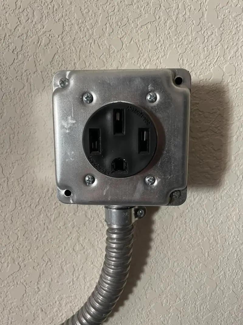 NEMA 14-50 outlet installed for Electrical Panel Upgrade in Planada